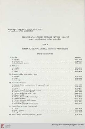 Bibliografia polskiej historii sztuki 1964-1968 wraz z uzupełnieniami za lata poprzedne: część II