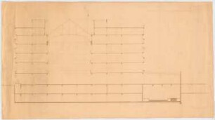 Warenhaus Tietz, Breslau: 2. Entwurf, Schnitt 1:100 (von Inv.Nr. 3890)