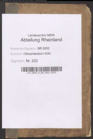 Zahlungsgesuche von Kreditoren der Kurkölnischen Landschaft