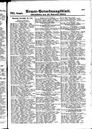 791. Ausgabe. Dienstag, 16. November 1915
