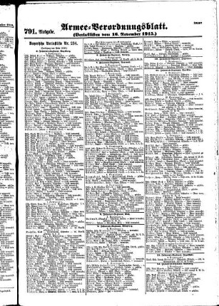 791. Ausgabe. Dienstag, 16. November 1915