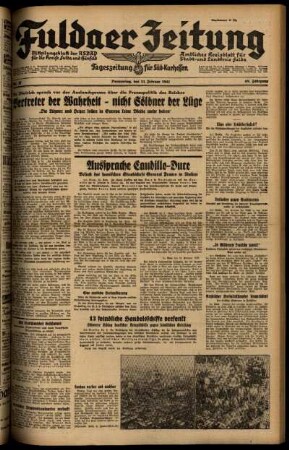Ausgabe vom Donnerstag, den 13. Februar 1941.