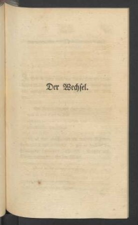 Der Wechsel