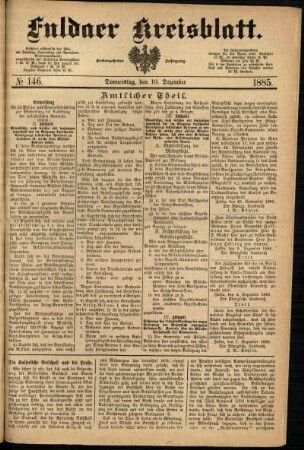 Ausgabe vom Donnerstag, den 10. Dezember 1885.