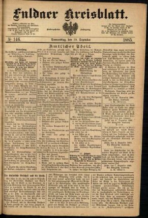 Ausgabe vom Donnerstag, den 10. Dezember 1885.