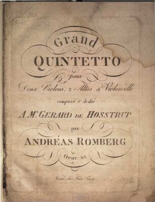 Grand quintetto pour deux violons, 2 altos & violoncelle : oeuv. 23