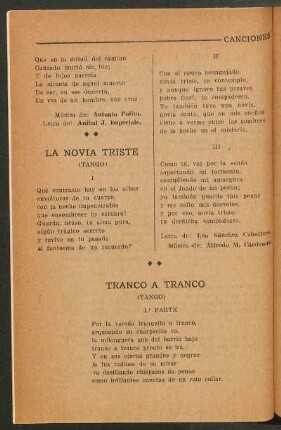 La novia triste : (Tango)
