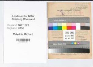 Entnazifizierung Richard Osterloh , geb. 09.01.1882 (Kriminalsekretaer)