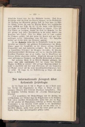Der internationale Kongreß über koloniale Soziologie