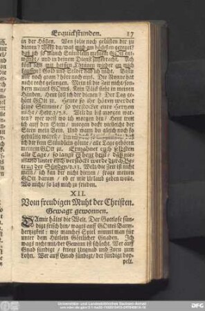 XII. Vom freudigen Muht der Christen. Gewagt gewonnen.