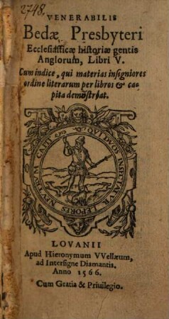 Historia ecclesiastica gentis Anglorum : Libr. V.