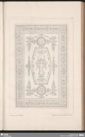 Deckengestaltung mit Engel umrahmt von Ornamentik