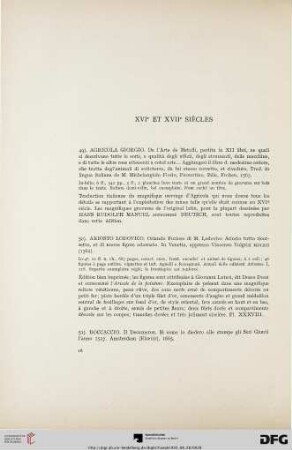 XVI et XVII siècles (Nr. 49-67)