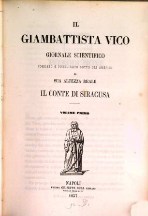 Il Giambattista Vico : giornale scientifico. 1. 1857