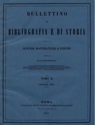 Tomo X. Gennaio 1877.