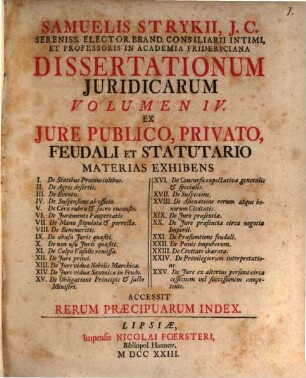 Dissertationum Juridicarum De Selectis Utriusque Juris Materiis, 4