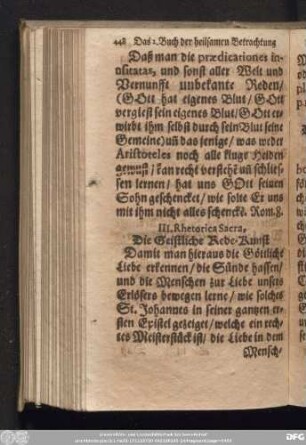 III. Rhetorica Sacra. Die Geistliche Rede-Kunst