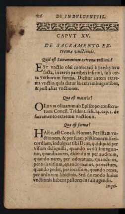Caput XV. De Sacramento Extremae unctionis