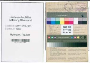 Entnazifizierung Pauline Hofmann , geb. 03.03.1894 (Haendlerin)