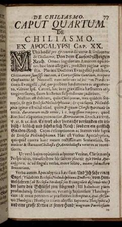 Caput Quartum. De Chiliasmo.