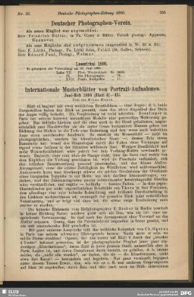 Internationale Musterblätter von Portrait-Aufnahmen