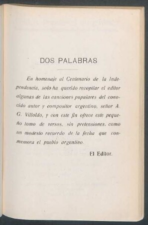Dos palabras