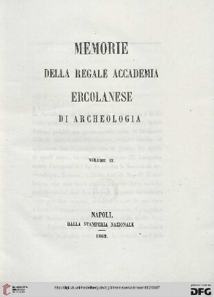 9: Memorie della Regale Accademia Ercolanese di Archeologia