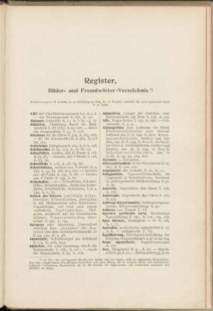 Register, Bilder- und Fremdwörter-Verzeichnis.