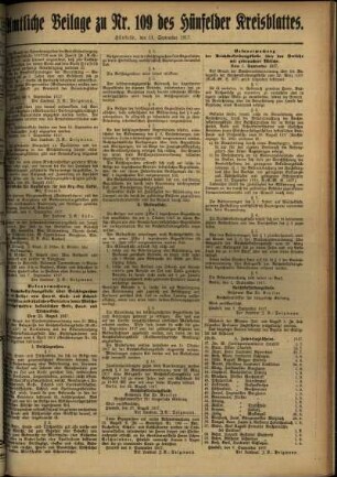 Zweite Ausgabe vom Dienstag, den 11. September 1917.
