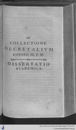 De Collectione Decretalium Honorii III. P. M.