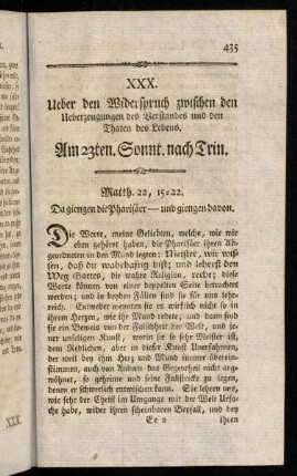 435-452, XXX. Ueber den Widerspruch zwischen den ...