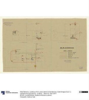 Landhaus Prof. Lewin, Berlin Schlachtensee, Keller-Erdgeschoss- u. Obergeschossgrundrisse, Lichtpause