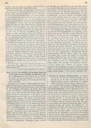 69-70 [Rezension] Blum, Elisabeth, Das staatliche und kirchliche Recht des Frankenreichs in seiner Stellung zum Dämonen-, Zauber- und Hexenwesen