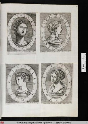 unten rechts: Portia, Frau des Brutus.