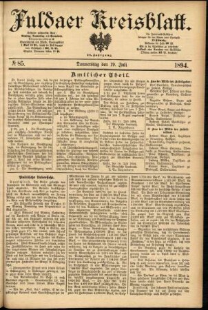 Ausgabe vom Donnerstag, den 19. Juli 1894.