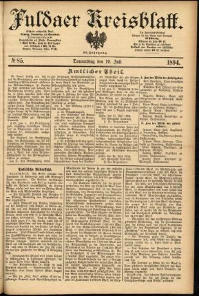 Ausgabe vom Donnerstag, den 19. Juli 1894.