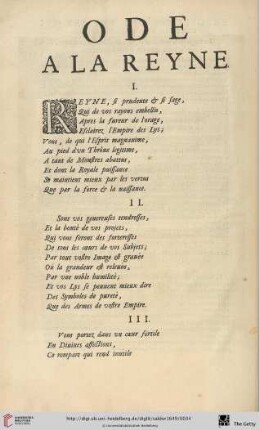 Ode à la Reyne
