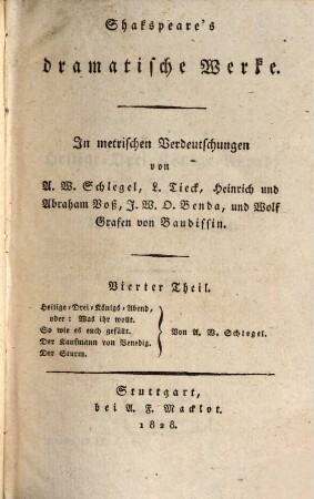 Dramatische Werke. Bd. 4