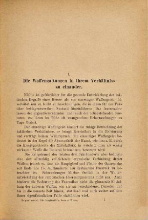 Die Hauptwaffe in Form und Wesen : eine Ergänzungsschrift zur "Entwickelung der Taktik"