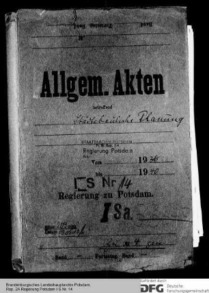 Städtebauliche Planung. Allgemeines