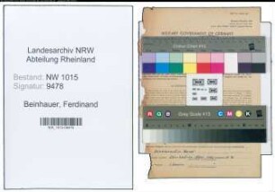 Entnazifizierung Ferdinand Beinhauer , geb. 18.10.1909 (Dentist)
