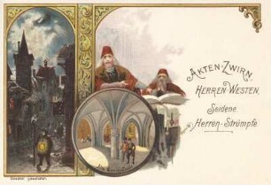 Akten-Zwirn, Herren-Westen, seidene Herren-Strümpfe