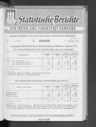 Die Straßenverkehrsunfälle mit Personenschaden in Hamburg im Dezember 1967 : Lfd. Nr. 5