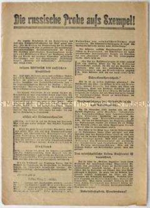 Revolutionskritisches Flugblatt zur Wahl der Nationalversammlung 1919