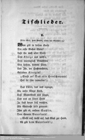 Tischlieder