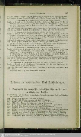 Anhang zu vorstehenden fünf Abtheilungen