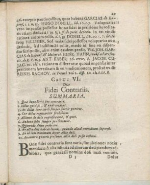 Caput VI. De Fidei Contrariis.