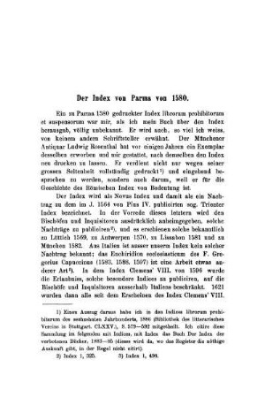 Der Index von Parma von 1580.