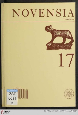 17: Novensia: Studia i Materiały