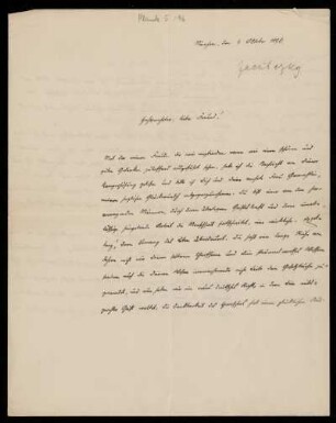 Nr. 1: Brief von Karl von Jacubezky an Gottlieb Planck, 4.10.1896